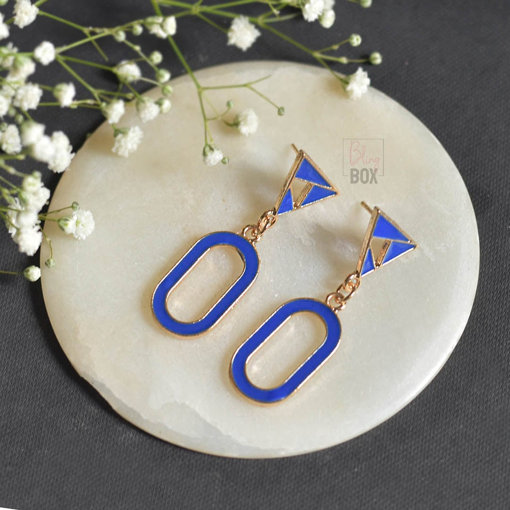Bling Box Jewellery Oval Enamelled Earrings Jewellery