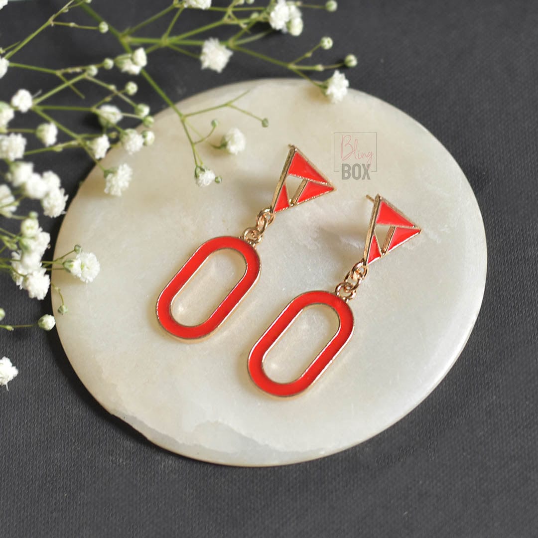 Bling Box Jewellery Oval Enamelled Earrings Jewellery