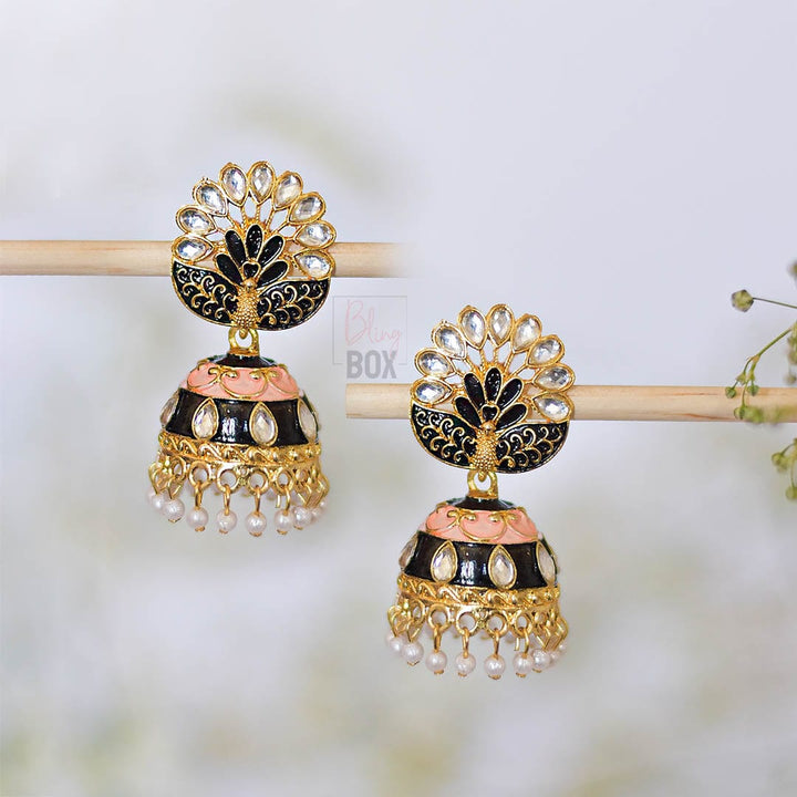 Bling Box Jewellery Peacock Meenakari Earrings Jewellery