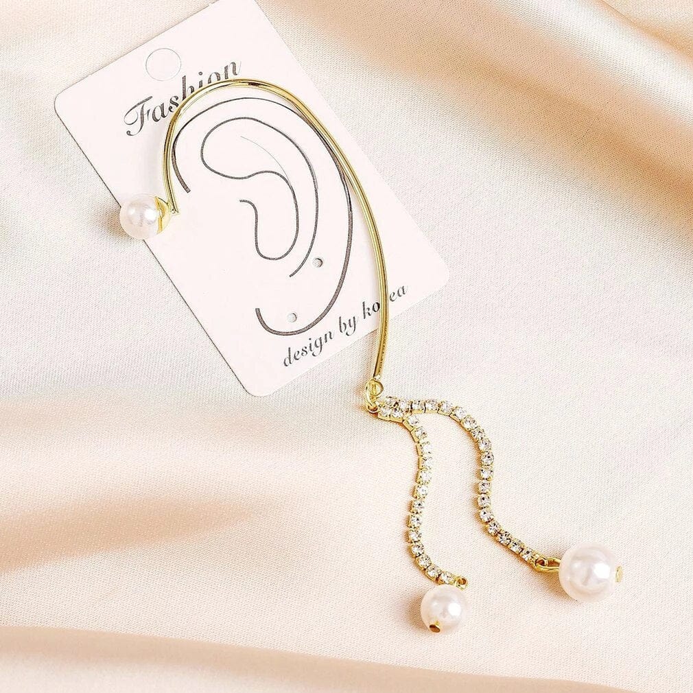 Bling Box  Pearl and Diamond Ear Jacket Jewellery