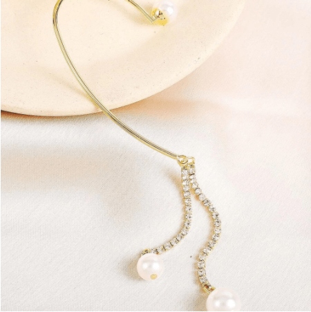 Bling Box  Pearl and Diamond Ear Jacket Jewellery