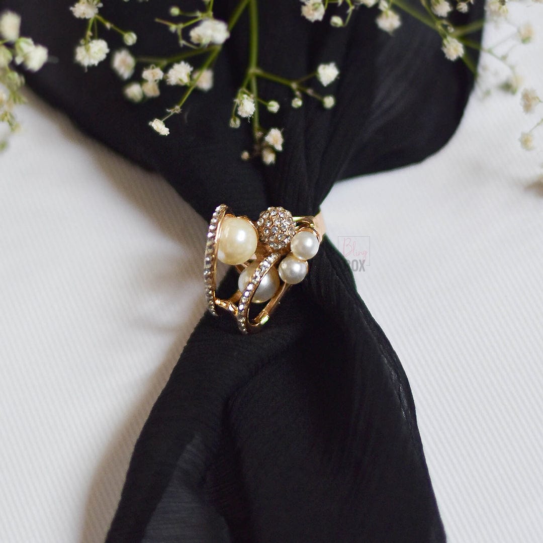 Bling Box Jewellery Pearl Clustered Chunky Rings Jewellery