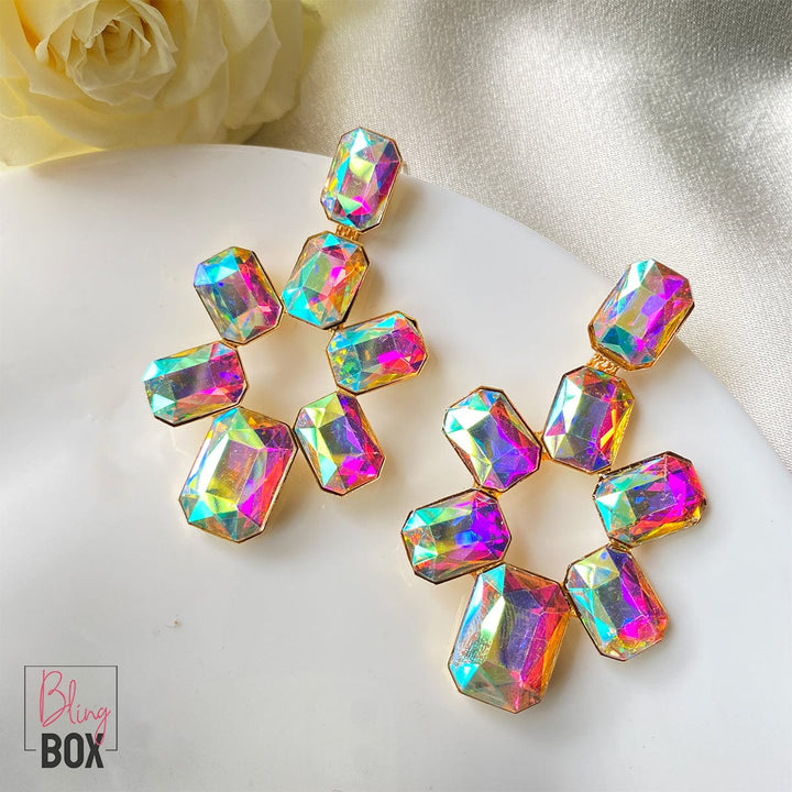 Bling Box Jewellery Rainbow Hued Drop Earrings Jewellery