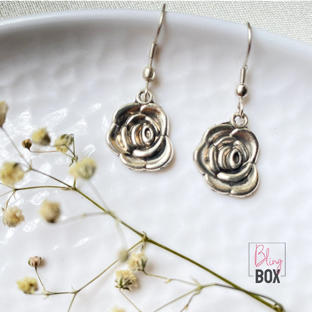 Bling Box Jewellery Rose Charm Earrings Jewellery 