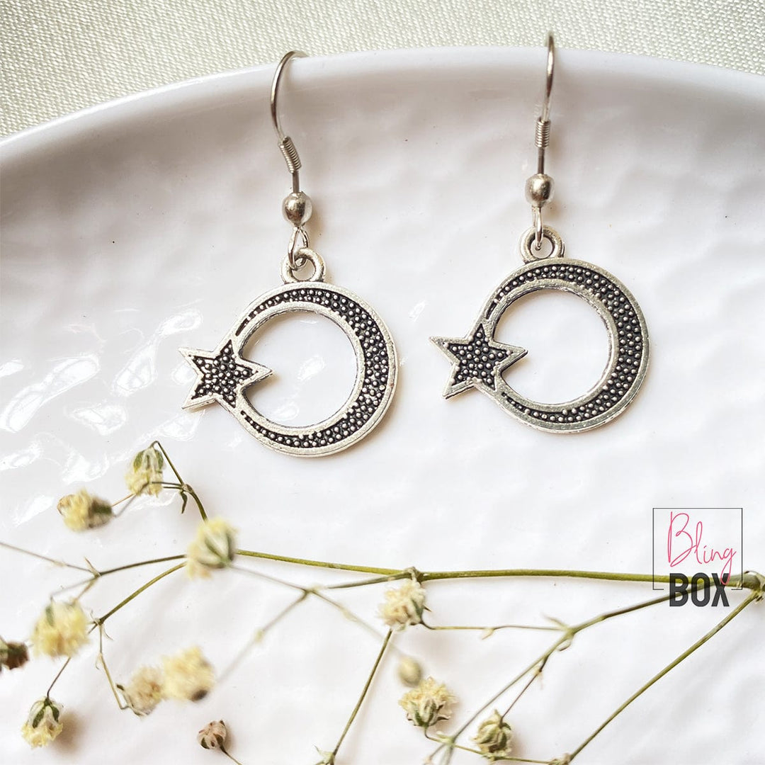 Bling Box Jewellery Star and Moon Charm Earrings Jewellery 