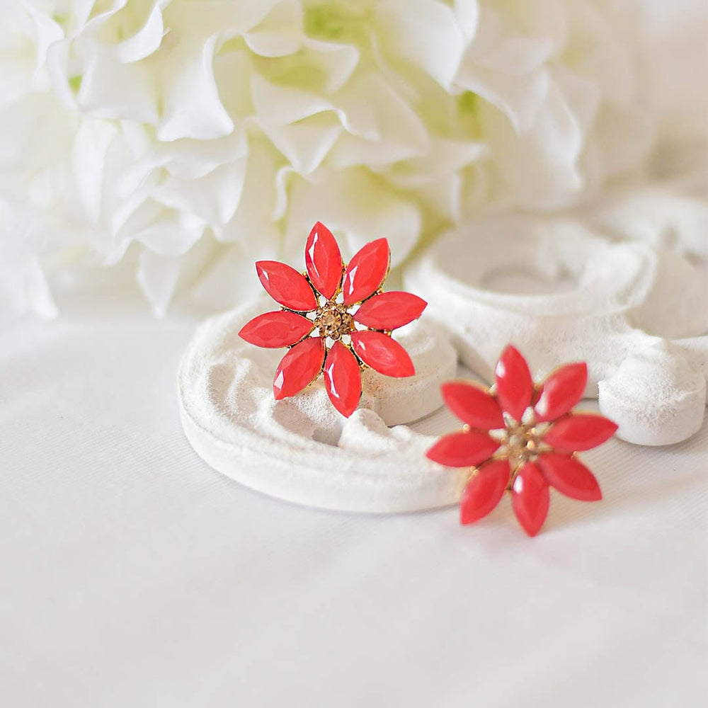 Bling Box Jewellery Stone Floral Studs Jewellery