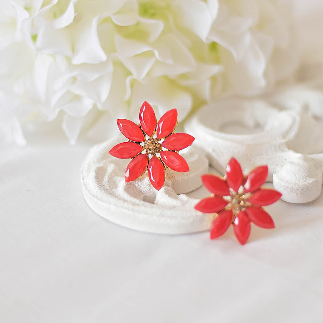 Bling Box Jewellery Stone Floral Studs Jewellery