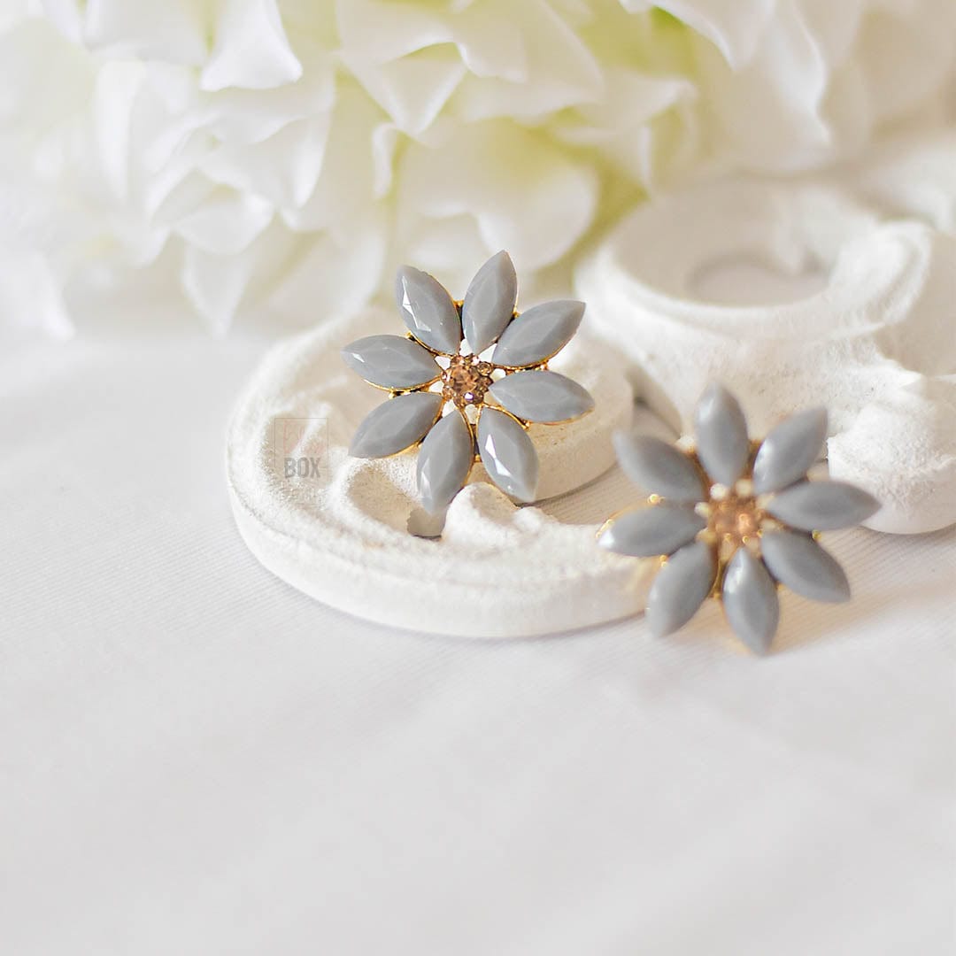 Bling Box Jewellery Stone Floral Studs Jewellery