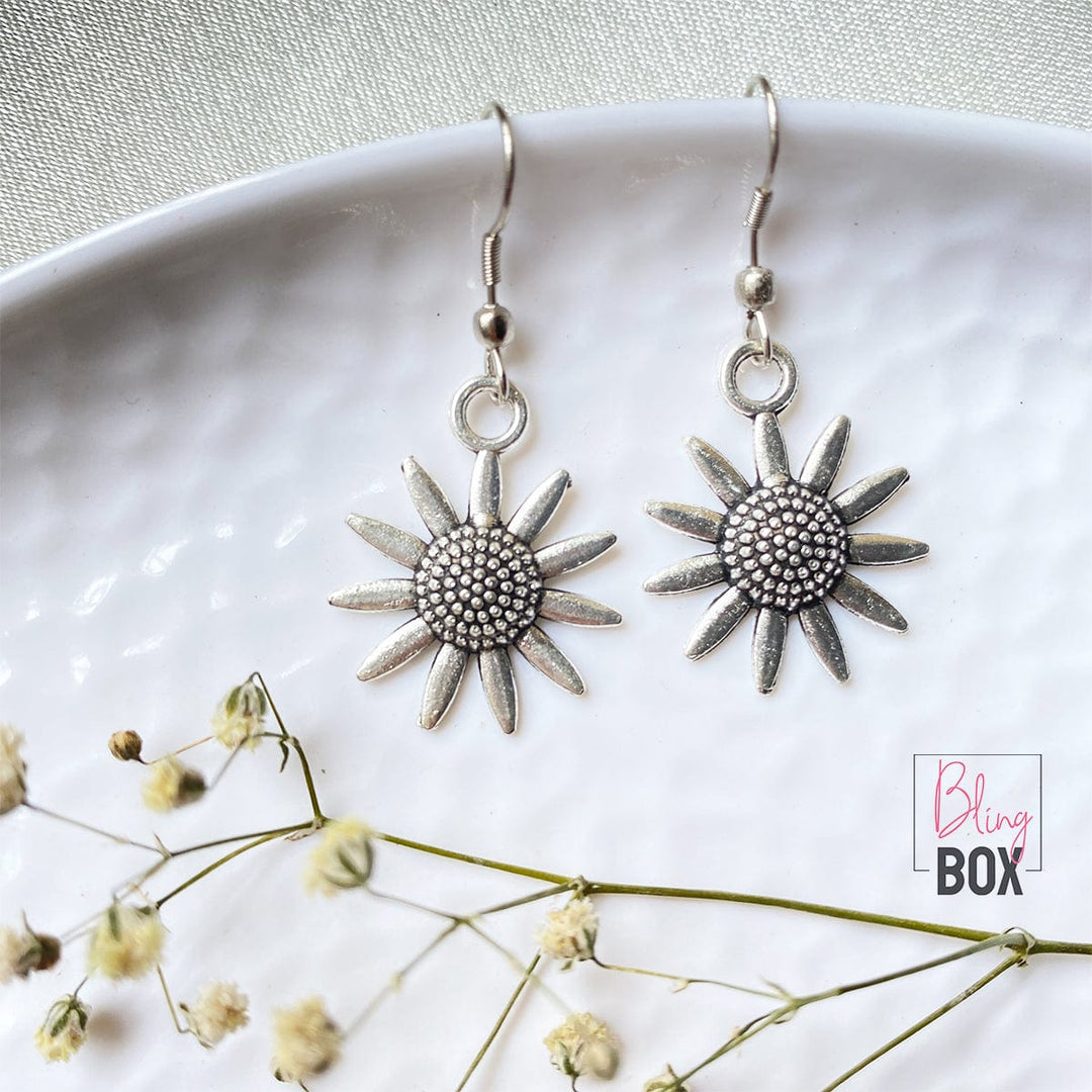 Bling Box Jewellery Sunflower Charm Earrings Jewellery 