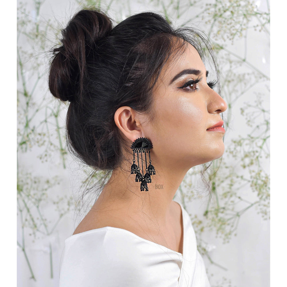 Bling Box Jewellery Sunrise Black Jhumkas Jewellery