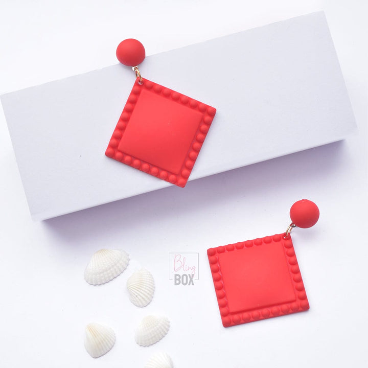 Bling Box Jewellery Trendy Square  Shaped Earrings Jewellery