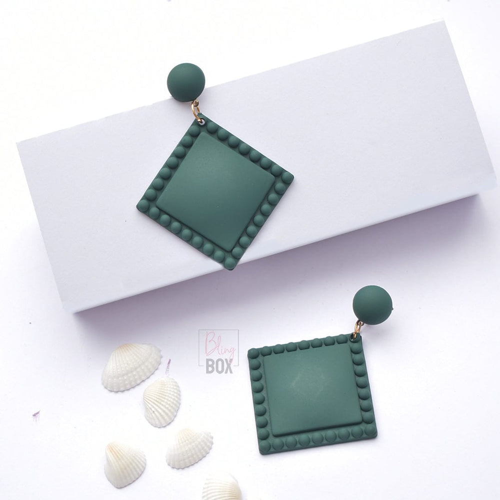 Bling Box Jewellery Trendy Square  Shaped Earrings Jewellery