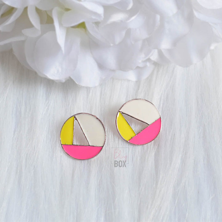Bling Box Jewellery Tri-colored circular studs Jewellery