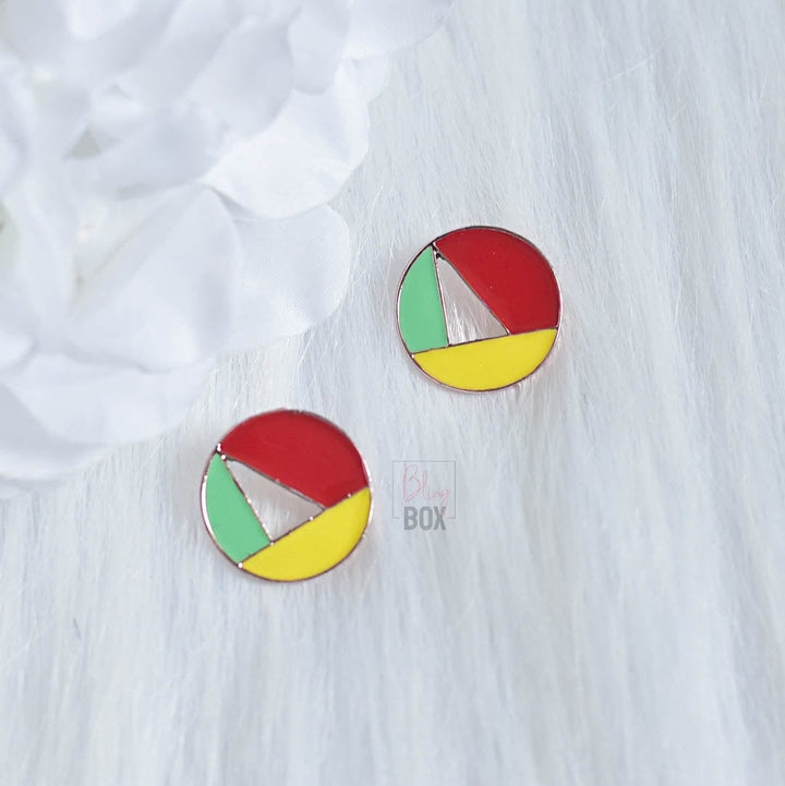 Bling Box Jewellery Tri-colored circular studs Jewellery