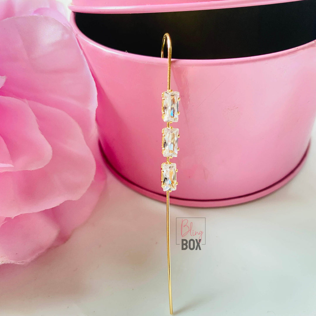 Bling Box Jewellery Triple Diamond Ear Cuff Jewellery