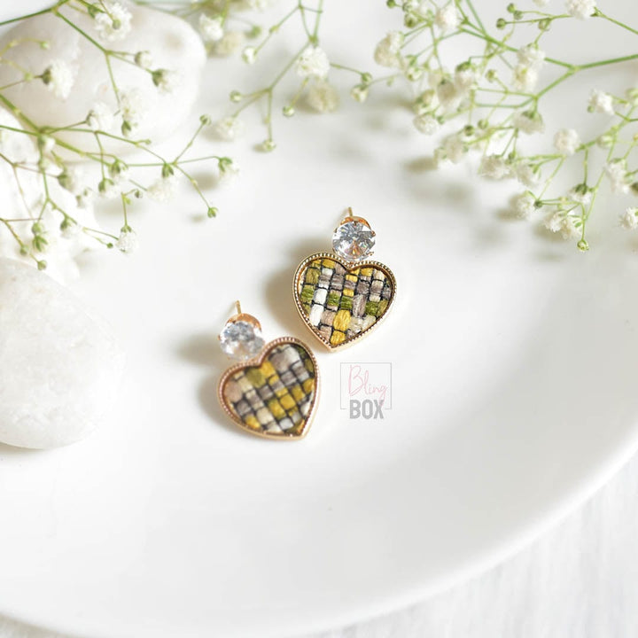 Bling Box Jewellery Weaved Heart Earrings Jewellery