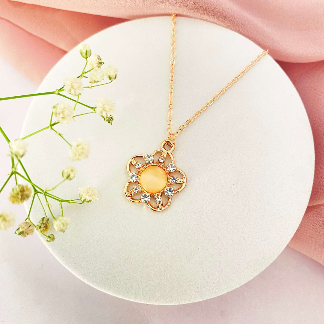Flower Rose Gold Necklace