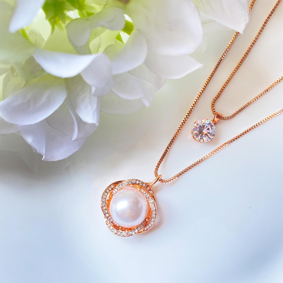 Rose Gold Diamante Layered Necklace - Lovisa