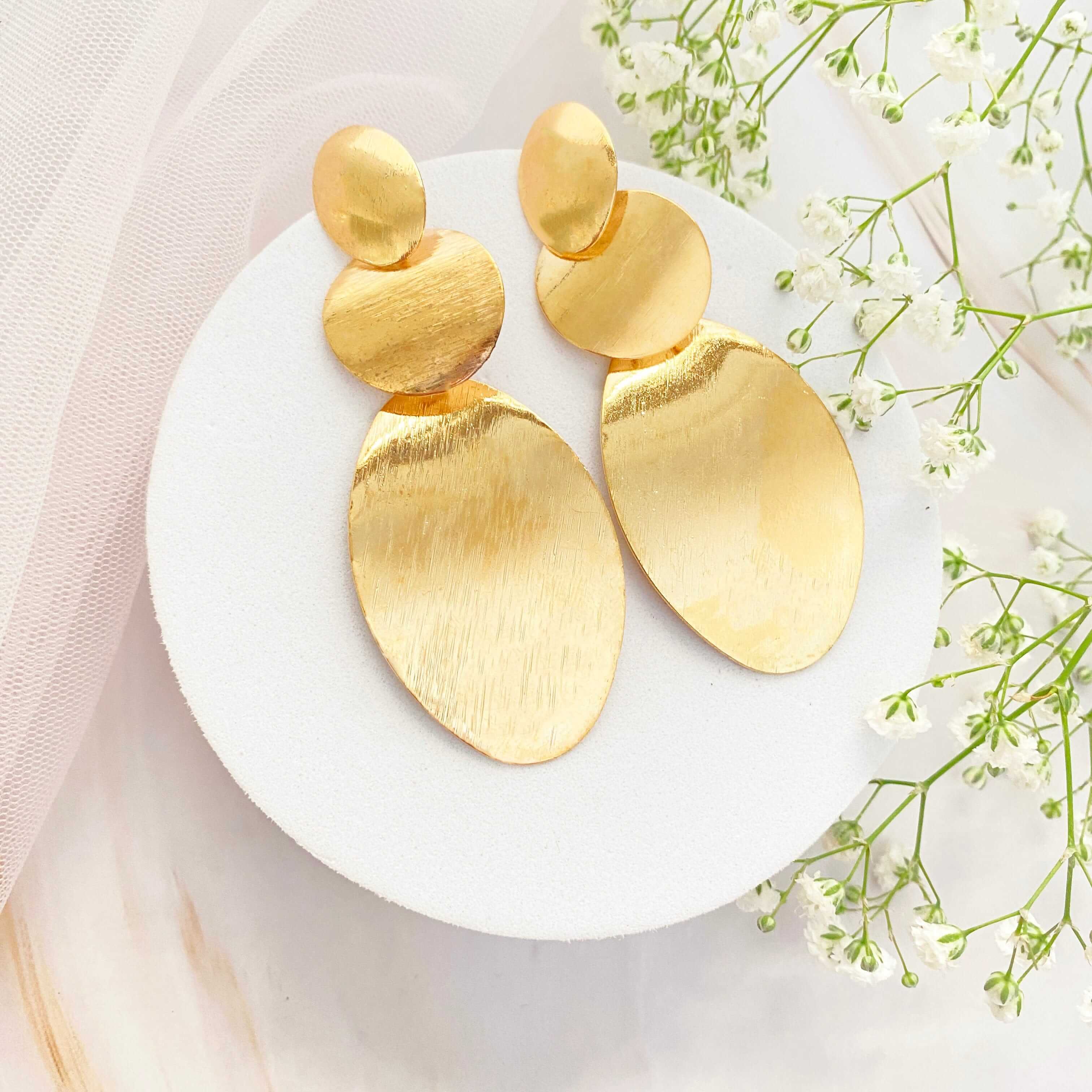 Trendy Gold Plated Beads Hanging Designer Ear Studs|Kollam Supreme