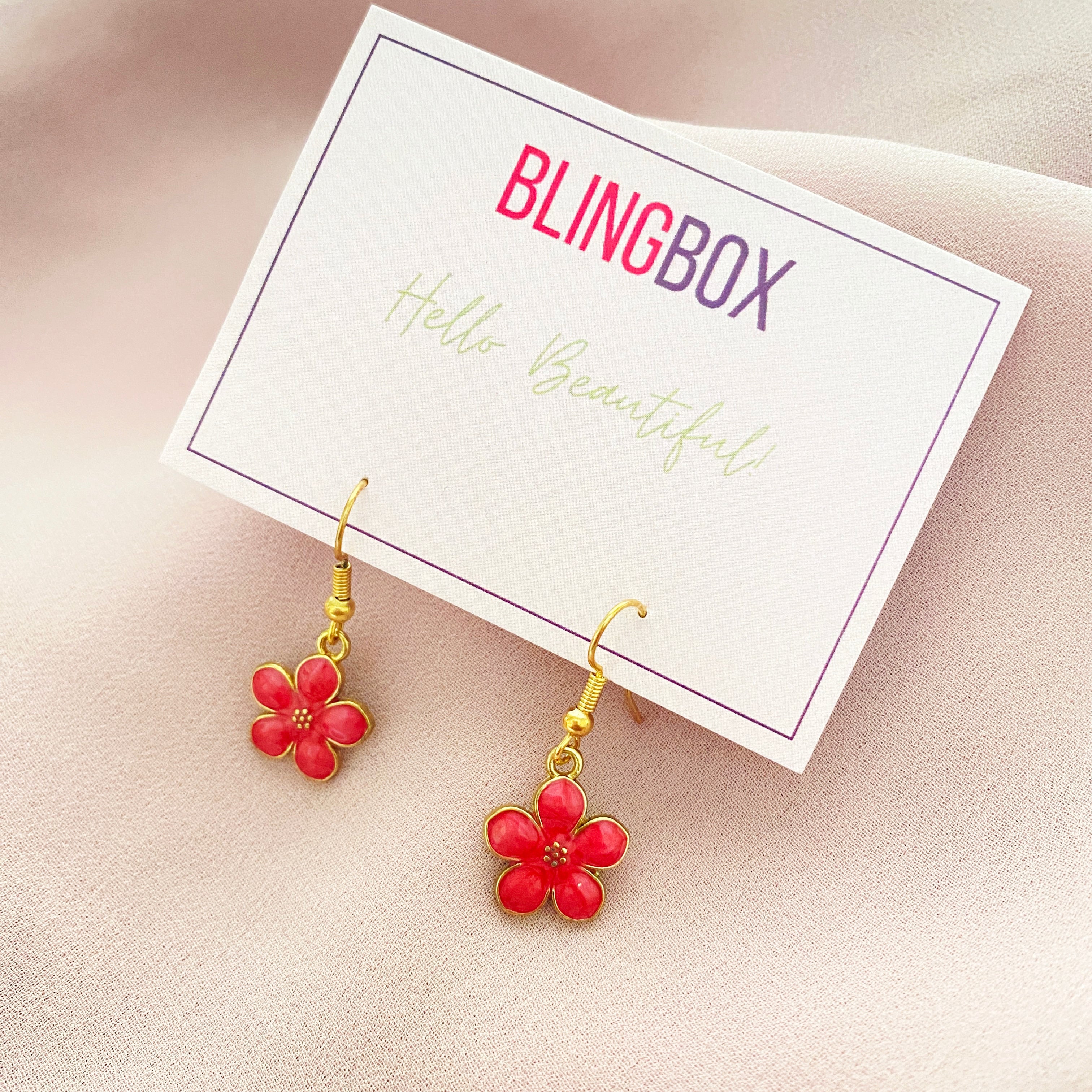 Magical Flower dance earring (Red) - Earrings - Kuppiandbear