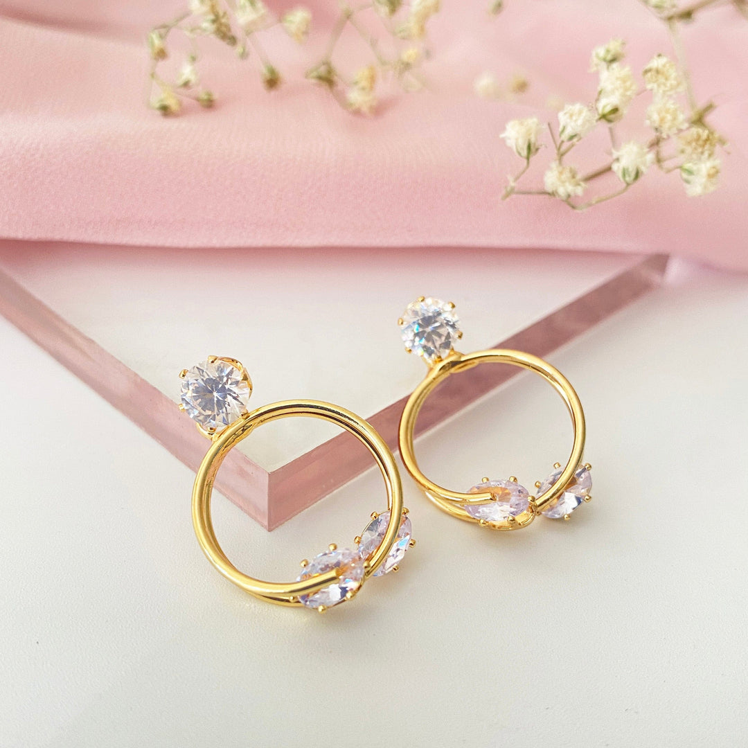 Chic Circle Stud Earrings - Main Image