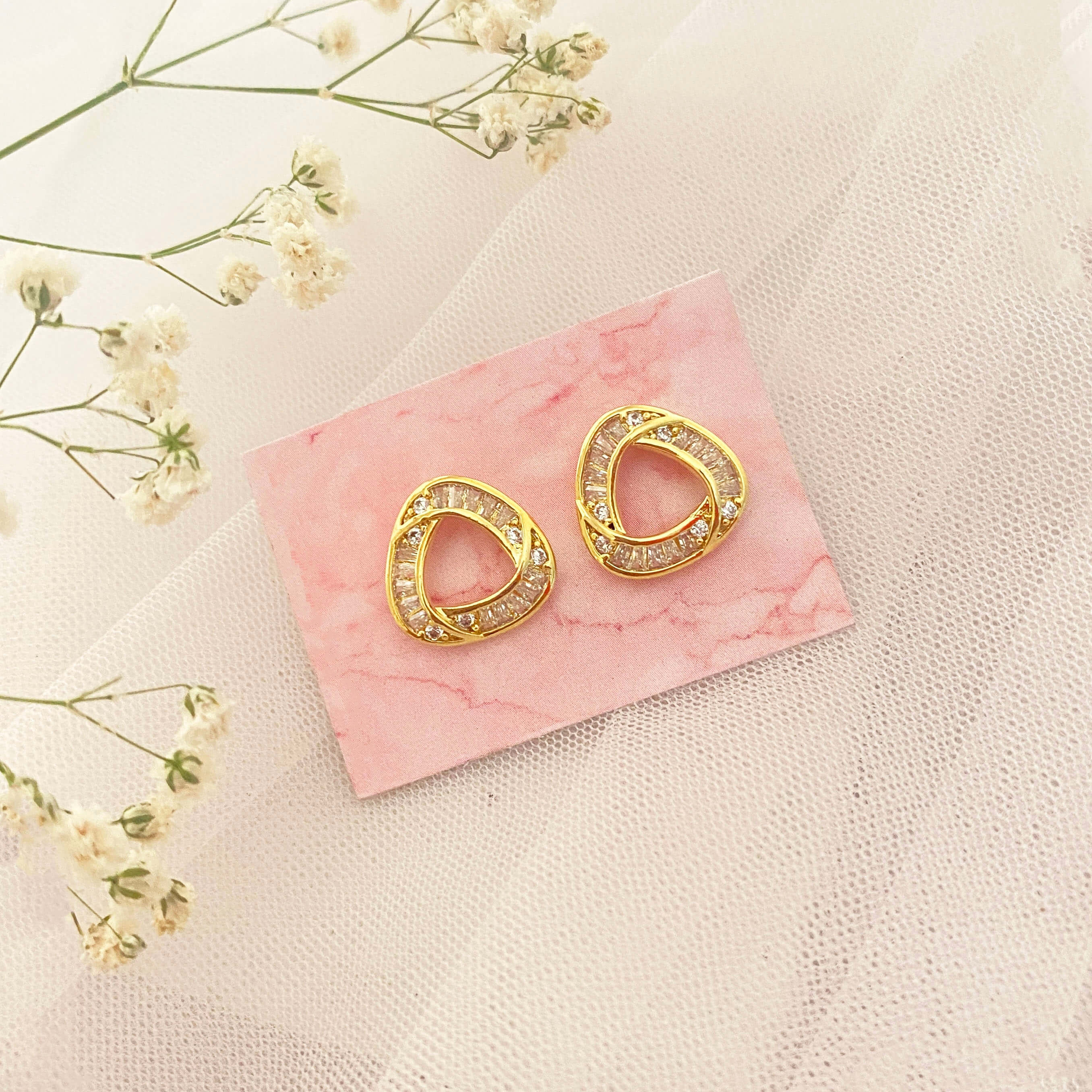 Real Gold-Plated Triangle Hoop Earrings - Accessorize India