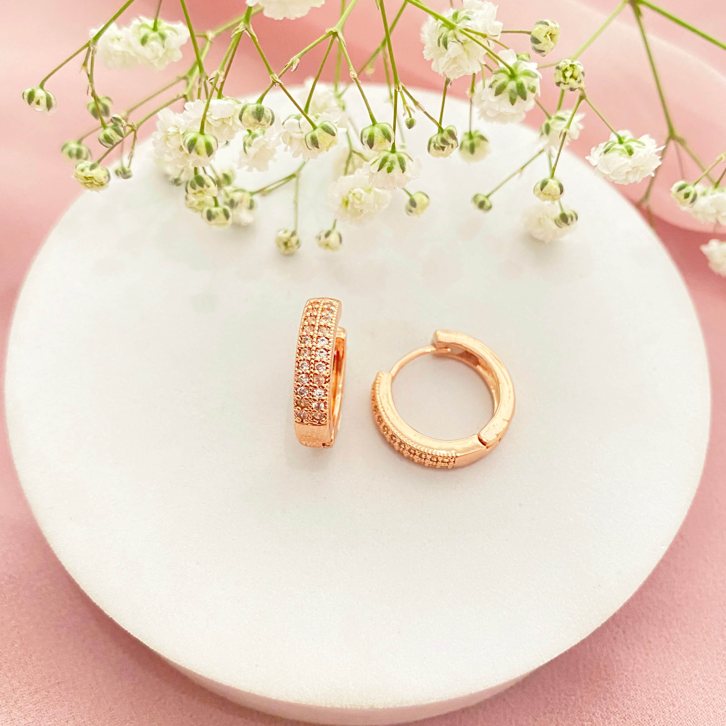 Buy GIVA Love All Around 925 Silver Rosegold White Hoop Earrings Online At  Best Price @ Tata CLiQ