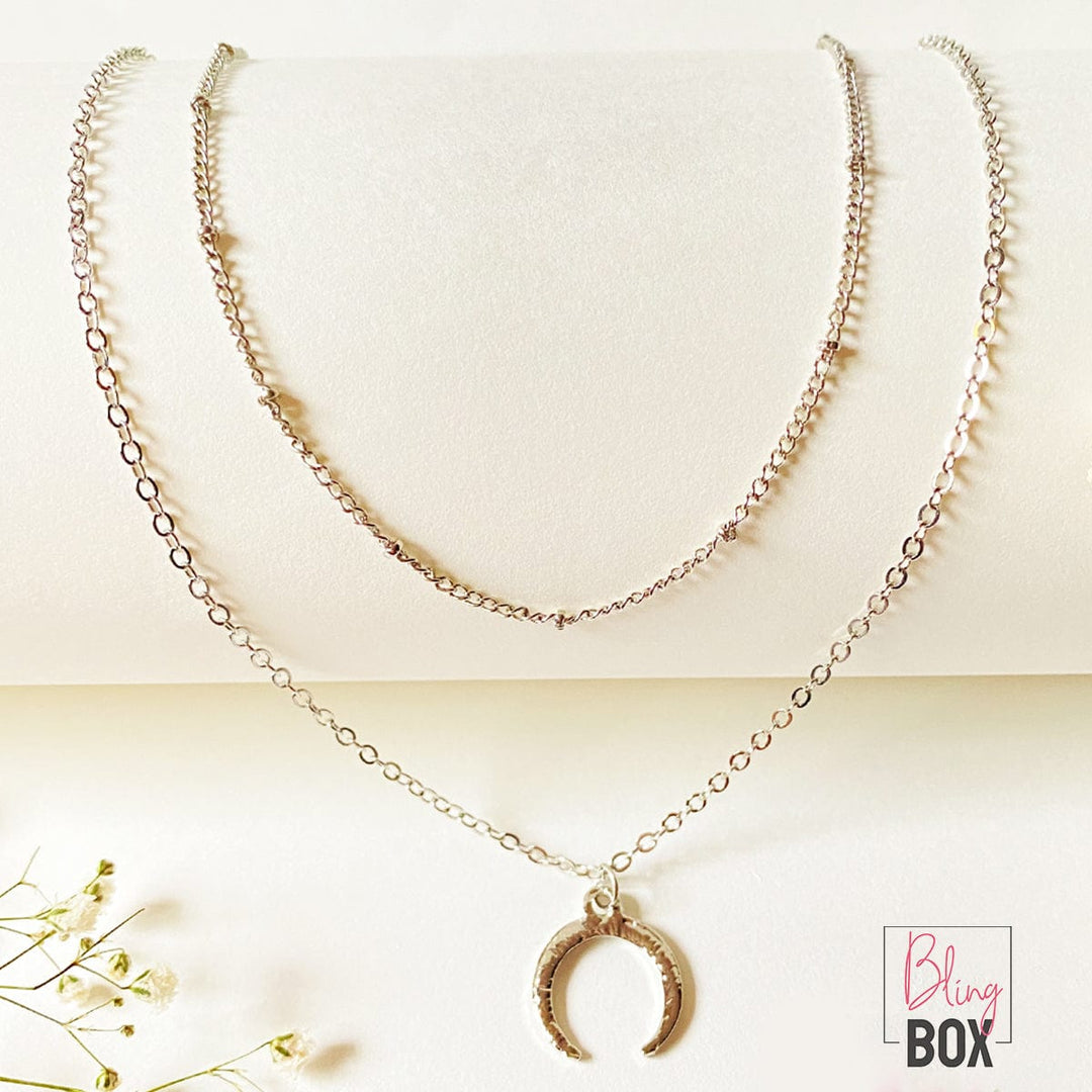 Bling Box Jewellery Crescent moon layered Necklace Jewellery 