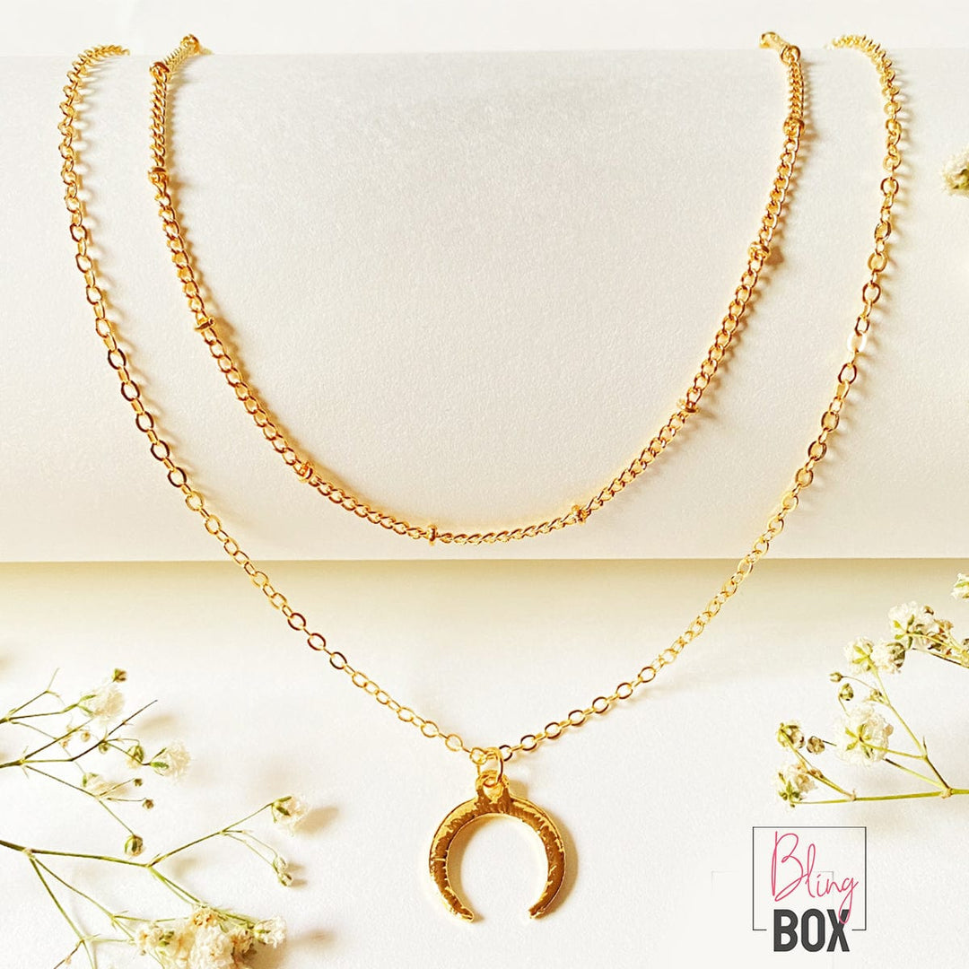 Bling Box Jewellery Crescent moon layered Necklace Jewellery 