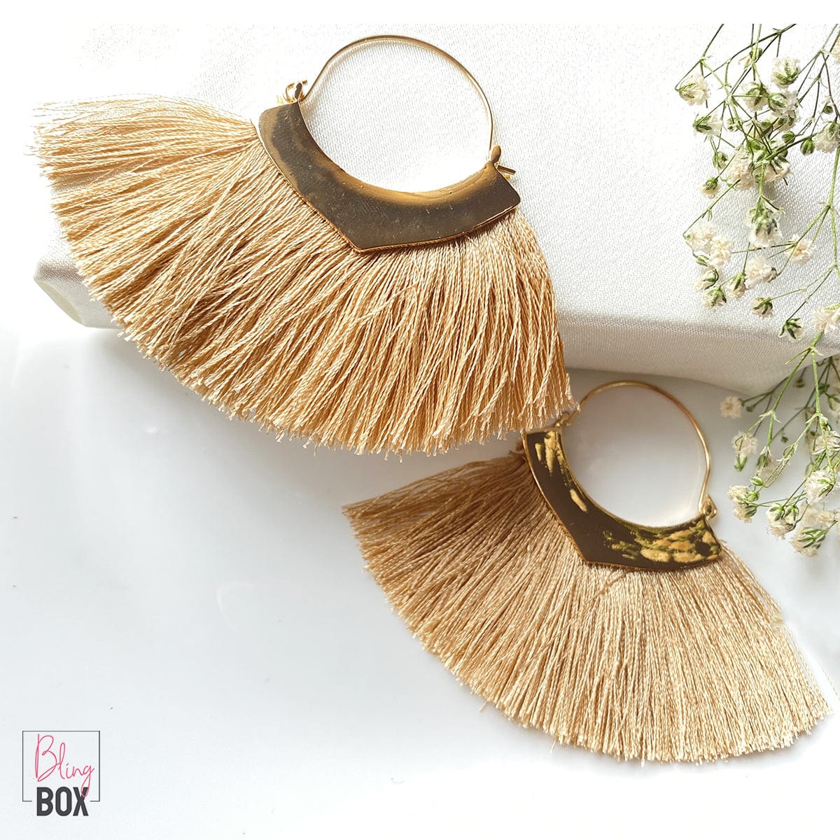 Gold Ornate Tassel Earrings