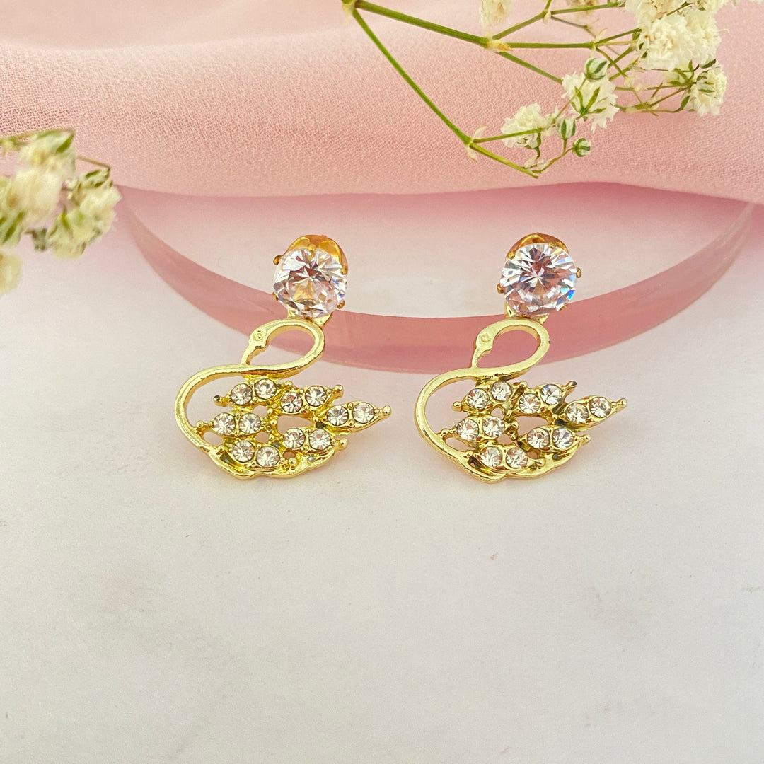Bling Box Jewellery Golden Swan Earrings Jewellery 