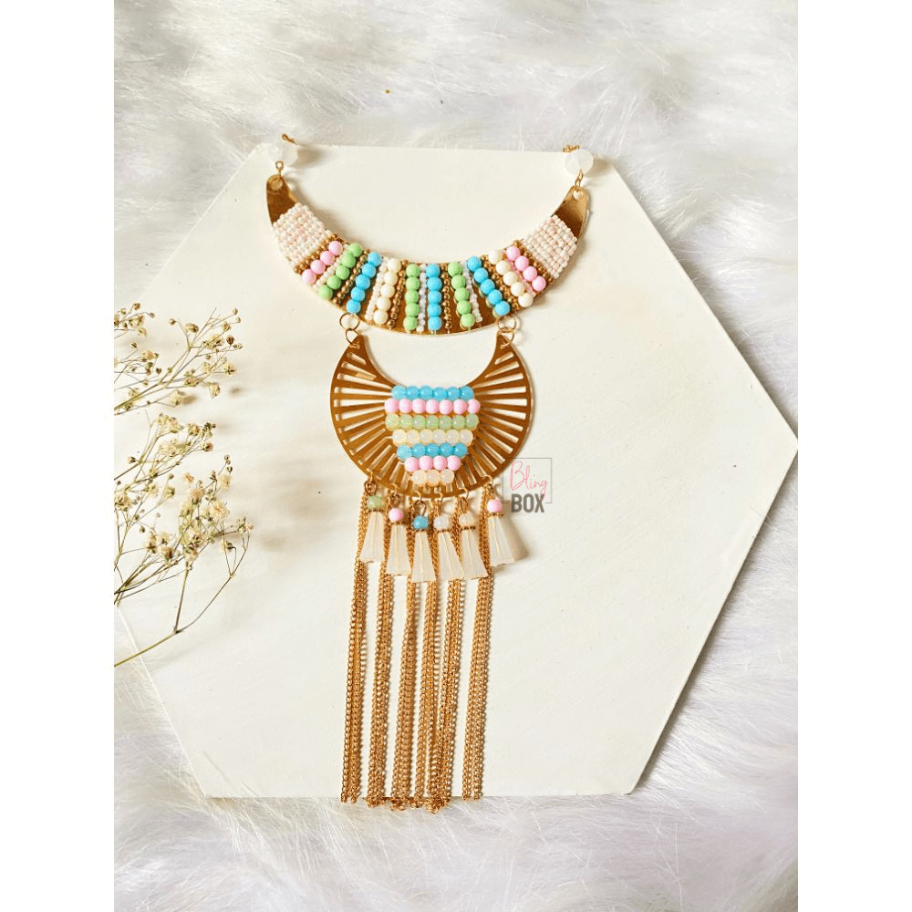 Long boho best sale necklace