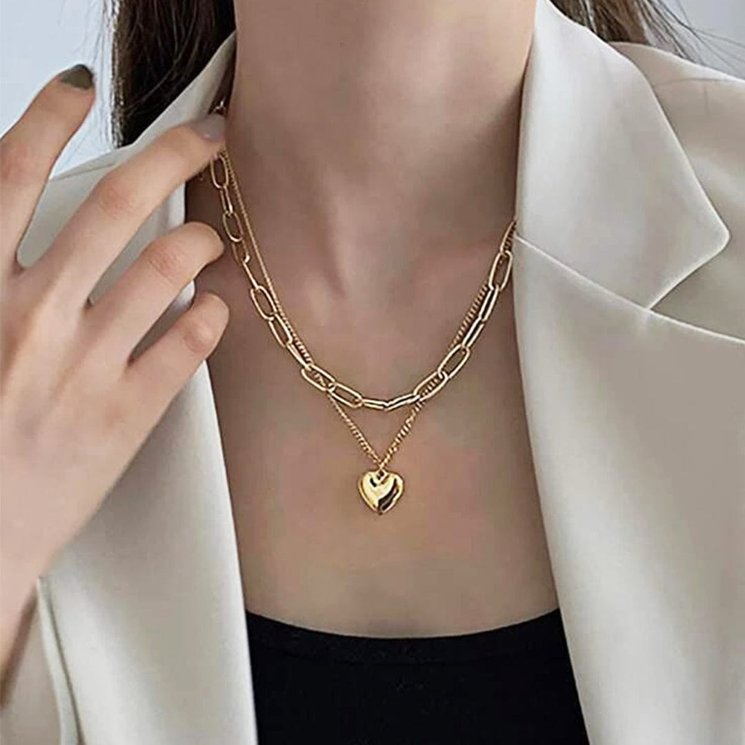 Bling Box Jewellery Simple Heart Dainty Layered Necklace Jewellery 
